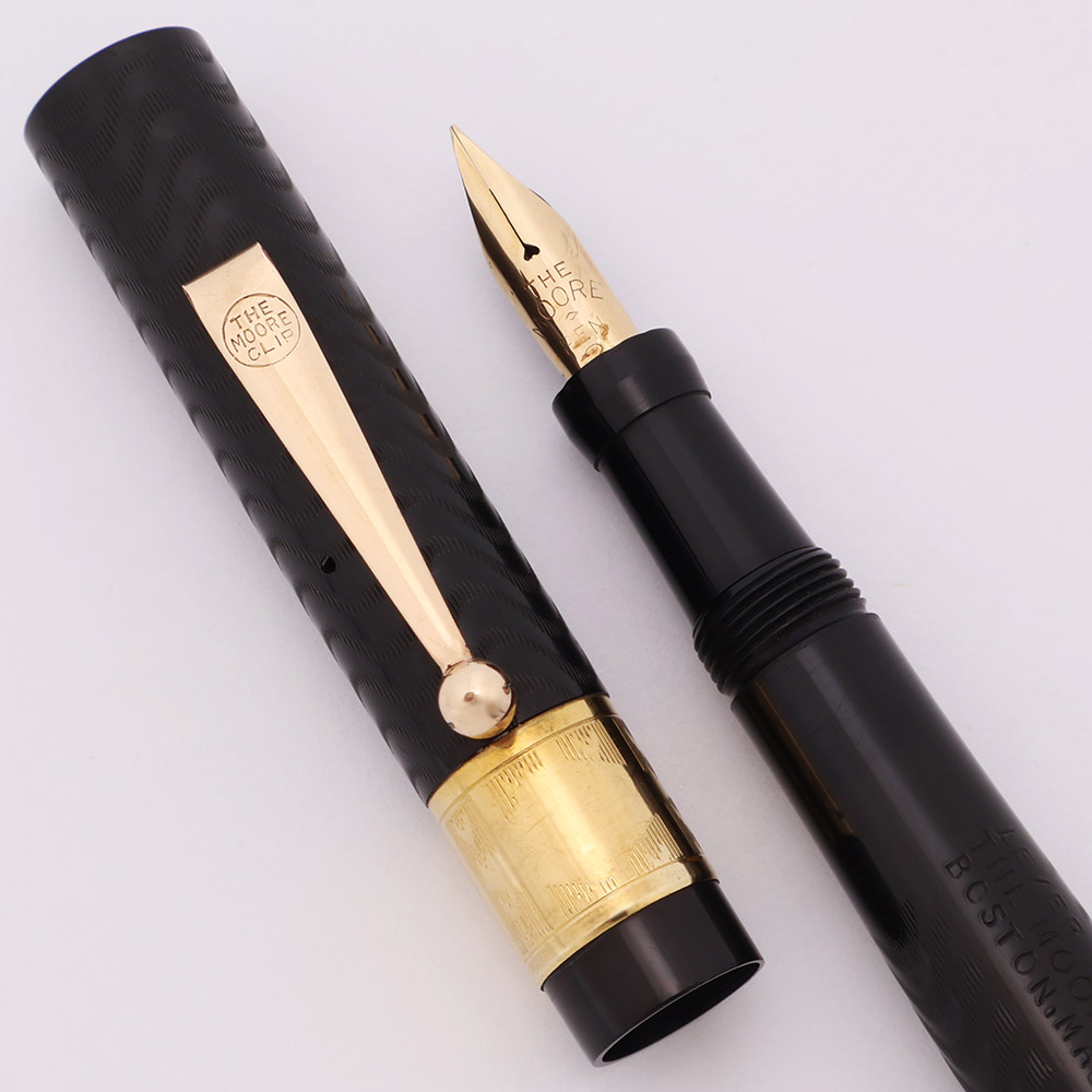 Moore L-82 Fountain Pen (1920s) - BCHR, Junior Size, Lever Filler